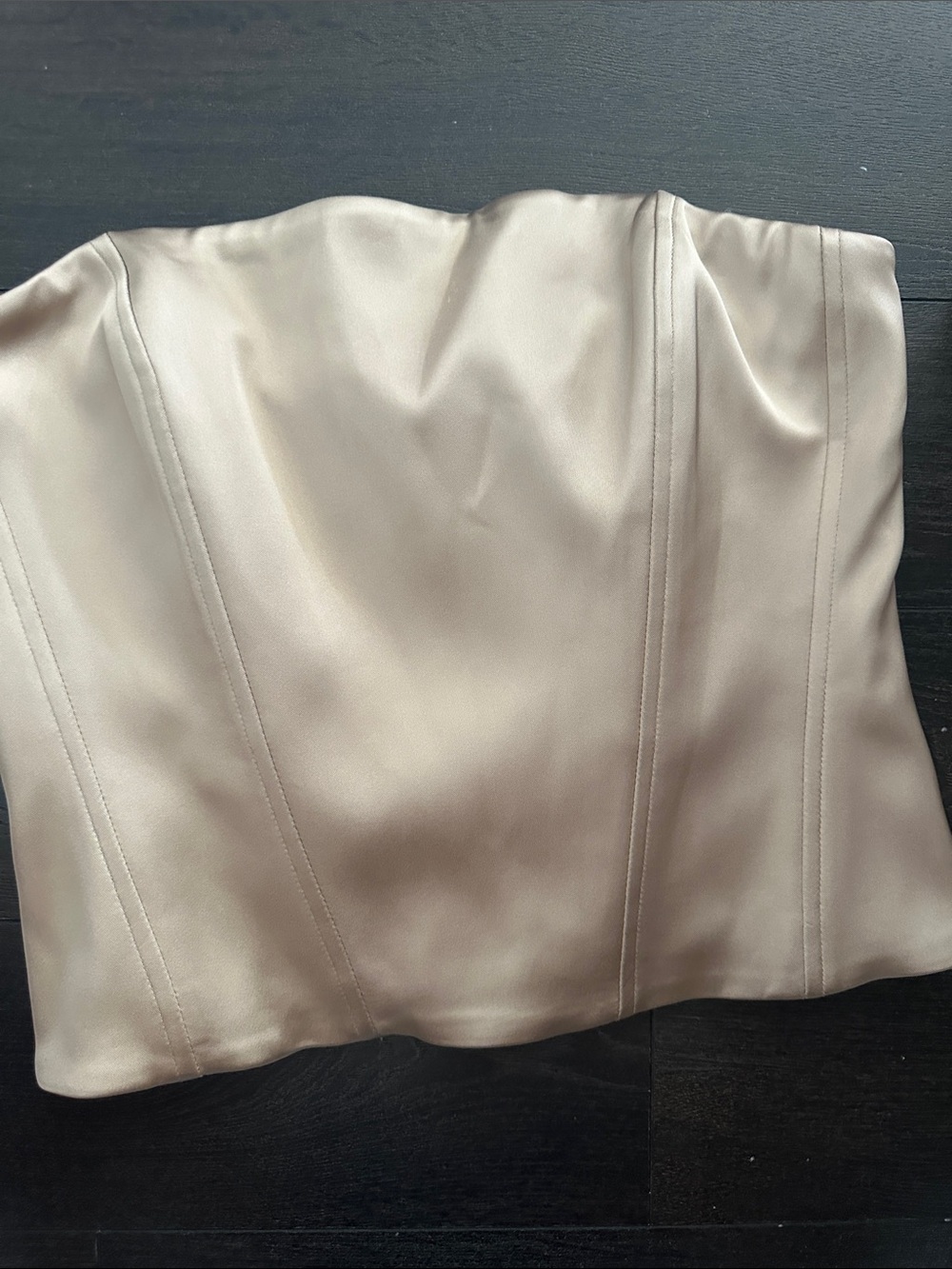 Like New castle Strapless Satin Bustier in Champagne - Picture 2 of 11